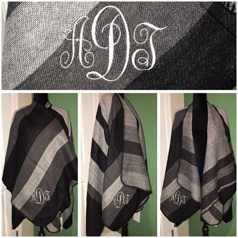 monogram blanket shawl